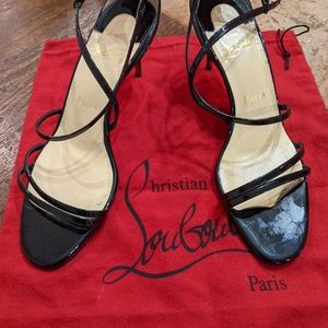 CHRISTIAN LOUBOUTIN black patent strappy shoes